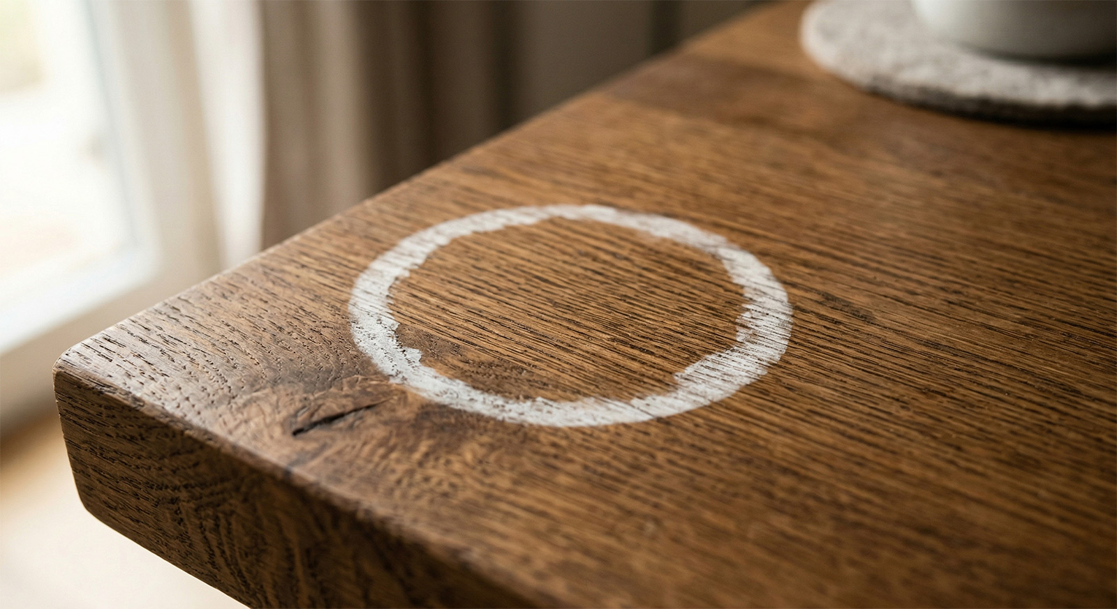 Biała plama na drewnie – jak ją usunąć bez szlifowania